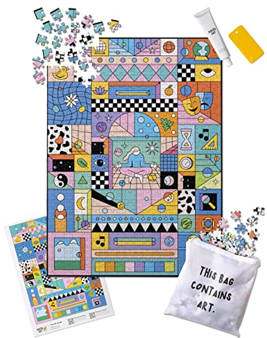 Pieced Out ‘The Mind’ 500 piece Frameable Jigsaw Puzzle for Adults, Premium 100% Recycled Card, Including Puzzle Glue, Scraper Tool, High-Res Puzzle Guide and Puzzle Bag