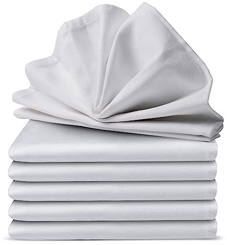 Loco Bird Stoffservietten Weiß 40x40 cm - 6 Stück - Servietten Stoff - 100% Baumwolle - Hochwertige Baumwollservietten, Hochzeitsservietten, Tischservietten