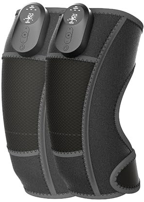 Multifunctional Electric Knee Pads with Heating Function, Touch Screen Digital Display Heated Knee Pads Massager Electric Heating,Black-B