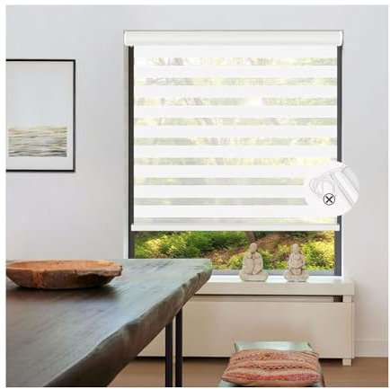 Zebra-Jalousien aus Stoff,Zebrarollo doppelrollo Sonnenschutzrollo,Doppelrollo Duo Rollo ohne Bohren,Rollos für Fenster und Tür,lichtdurchlässig und verdunkelnd (Size : W135xH220cm/W53.14xH86.61in)