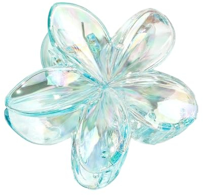 Wambere 1 Stück Damen Blumen Haarklammern Blumenhaarnadel Haarspangen Krallenclip rutschfeste Kunststoff Haarnadel Haarclips Haarschmuck Kopfbedeckung für Frauen Mädchen für Tägliches Tragen,Blau
