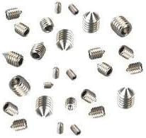 A2 Stainless Steel Grub Screws (Mixed 40 Pack) - M3, M4, M5 & M6 x 5mm Flat, Cone or Cup Point Allen Key Screws (Din914 Cone Point 5mm x M3, M4, M5 and M6)