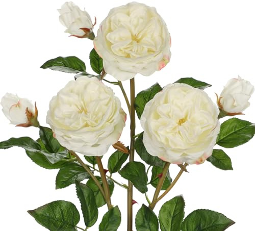 Arborus 3 STK Kunstblumen Rosen Fake Rose Zweige Künstliche Blume wie Echt | 60 CM Künstliche Rosen für Vase Blumen zum Basteln Blumenstrauß für Tisch Regal Fensterbank Deko