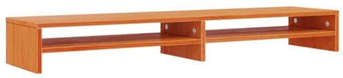 vidaXL Monitorständer Wachsbraun 100x24x13 cm Massivholz Kiefer
