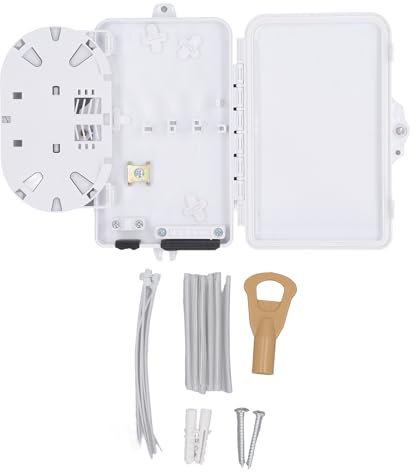 FLEXMAN 6 Adriges Glasfaser Verteilerkasten Set, Um 180 Grad Drehbare Geschichtete Glasfaser Splitterbox Kabel, Wandmontage Glasfasergehäuse für FTTH Engineering SC FC