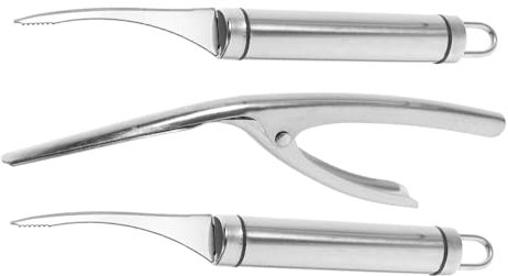 LABRIMP 3 Pezzi Strumenti per Sgusciare Gamberetti in Acciaio Resistenti Pelatrici per Gamberetti Manici in Taglierine per Pulizia delle Linee di