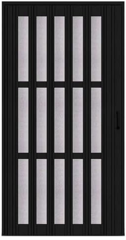 ZIMGOD Falttür Innentüren Faltbares Innentor aus PVC und Acryl Schwarz, Schiebetür aus Falttür Individuell, Faltbares Modernes Trenntürgitter, Sichtschutzgitter für Küchentüren(30x39in (76x100cm))