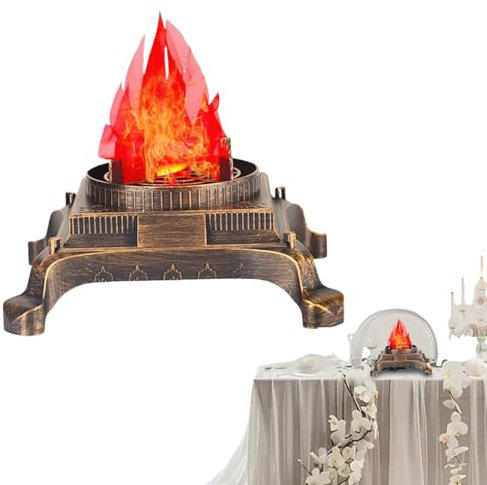 Genérico Luz de fuego falsa, lámpara de fuego - Lámpara de mesa eléctrica,Lámpara de llama artificial LED, lámpara de efecto de escenario de llama parpadeante, luz nocturna de fogata para Halloween