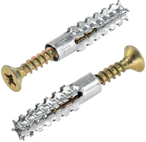 60 Pieces Drywall Anchors,Metal Expansion Bolt Set for Concrete Walls, Hollow Walls (Silver)