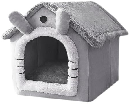 Whtkoph Nest Bett Haus Haustier Katzenbett Hundehöhle Kuschelige Schlafhöhle Kleine Tiere Komplett Geschlossene Fleece Haustiermöbel Komfortabler Indoor Rückz, S
