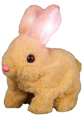 Juguetes de conejito para niños, saltando de conejito,Bouncing Bunny Toy Animales de peluche realistas - Figuras de lujo interactivas, saltar animal robótico, saltar, tirar la nariz, las oreja