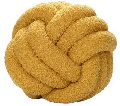 Knotenkissen, Plüsch-Knoten, Ballkissen, 21,8 cm, Heimdekoration, moderne Foto-Requisiten für Büro, Dekoration für Bett, Wohnzimmer, Bodenkissen, Gelb