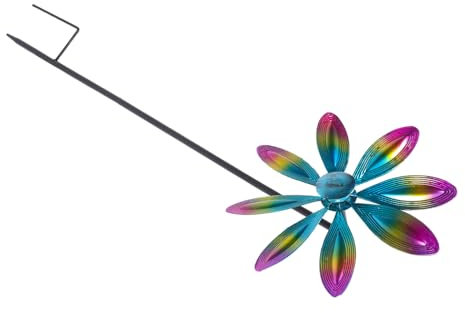 ROMISBABA Metall Windmühle Gartenrotation Windspinner Für Außenhof Rasendekoration Eisenmaterial Mit Einfacher Struktur Und Drehbarem Design Für Lange Lebensdauer