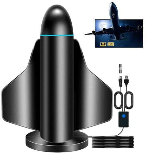 HISBO【2025 New Upgrade】TV Aerial Indoor,1000+ Miles Long Range Freeview Aerial TV Supports 4K 1080P Signal Reception, TV Ariels Outdoor with 28ft Coaxial Cable,Compatible with All TVs.