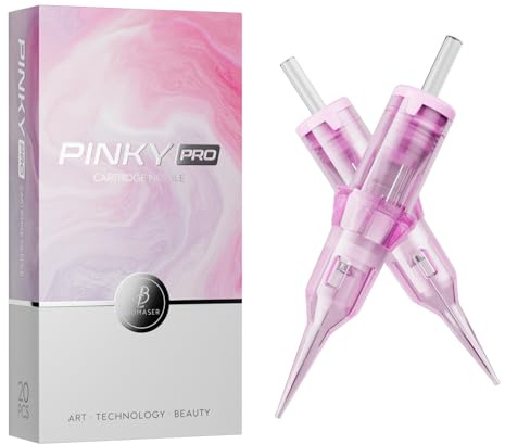 Biomaser Semi-permanente Make-up-Nadel 20 Stück Round liner Universal Patronen Nadeln Speziell für Augenbrauen, Lippen, Gesichtsästhetik oder Kopfhaut-Mikropigmentierung (1R0.25)