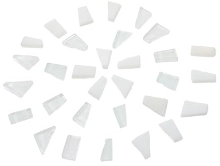 DIYEAH Mosaik Glasfliesen Unregelmäßige Dekorative Stücke für Diy Projekte und Wanddekoration Weiß Vielseitig Einsetzbar für Kunst und Heimdekoration