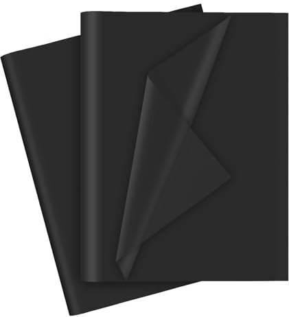 100 Sheets Black Tissue Paper Roll for Packaging 13.8 x 19.7inches