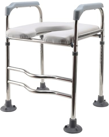Refein Asiento Elevador para Inodoro Altura Ajustable 64-74 cm 6 Niveles, Elevador WC Adulto con Asas y Acolchado Cómodo Universal para Ancianos, Discapacitados, Embarazadas, Capacidad de 150 kg