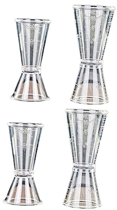 Hemobllo Misurino Doppia Testa in Plastico per Misurazione Alcol Facile e Precisa, Accessorio Bar per Cocktail Party e Home Bar, Set da 4 Pezzi