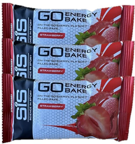 SIS GO Energy Bake 3 Pack - Soft‑Filled Endurance Fuel - 30g Dual‑Source Carbohydrate 2:1 Glucose:Fructose - 3.5g Protein - Pocket‑Ready Snack Cycling Running Triathlon (3 Pack, Strawberry)