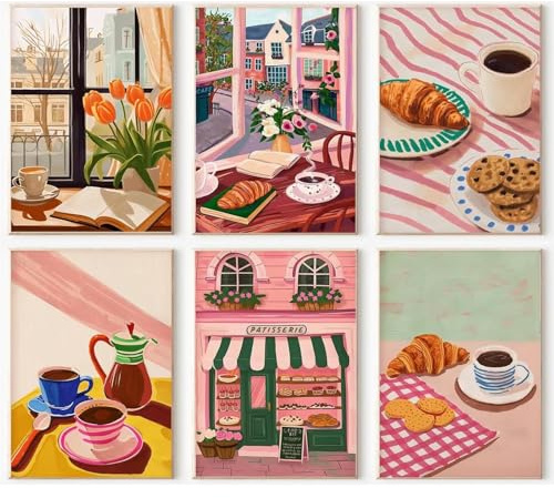 FURONGHUAK 6 Pièces Peinture par Numéros pour Adulte, DIY Peinture Acrylique pour Adultes Enfants débutants Facile sur Toile 20×30 cm avec peintures et pinceaux sans Cadre