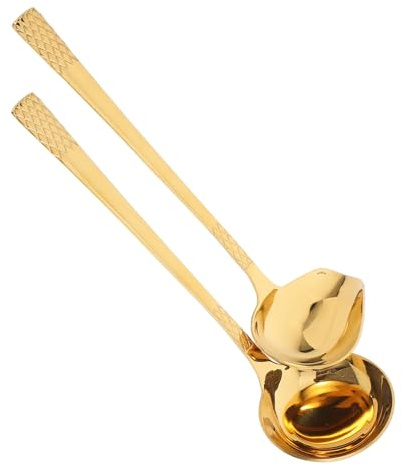 NOLITOY 2 piezas Cucharas de Salsa de Acero Inoxidable con Vertedor Cucharón Pequeño para Servir Aceite y Salsas Cocina Doméstica Diseño Creativo y Capacidad Grande