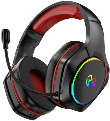 Tatybo 2.4Hz Wireless Gaming Headsets for Ps5 Ps4 PC, 40H+ Hrs & 7.1 Surround Sound with Noise Canceling Microphone Ps5 Headsets for Switch Phone, Bluetooth Gaming Headphone