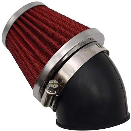 Strongthium 48mm 45-Degree Bend Motorcycle Air Filter Cone Cleaner with Clamp for SSR Coolster TaoTao GY6 110cc 125cc 150cc Pit Dirt Bike ATV Go Kart