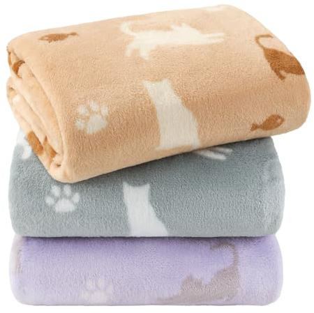 luciphia 3 Stück Hundedecke Katzendecke,Waschbare Flanell Haustier Decken | Flanell Decken für Kleine Mittel Große Katzen und Hunde,Verdickte Tragbare Schutzdecke für Sofas,Autos,Betten