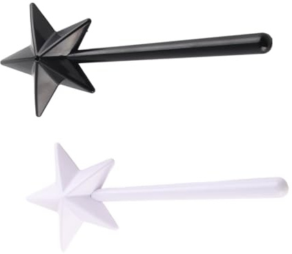 Salero y Pimentero en Forma de Varita Mágica, Juego de 2 Piezas, Plástico Negro y Blanco - Diseño Encantador, Funcional y Práctico para Cocina