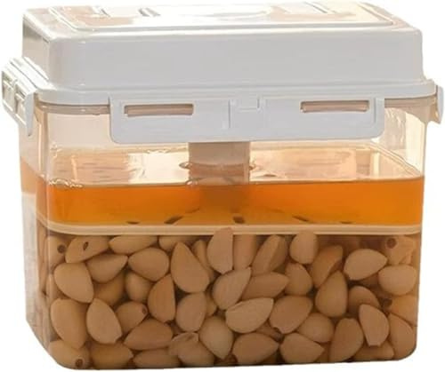 Prensa De Inserción Instantánea Contenedor De Fermentación De Plástico Tarro De Albañil Portátil Caja De Almacenamiento De Alimentos Exprimidor De Verduras Contenedor para, Silver