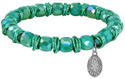 Konplott Armband elastisch Festival grün antik Silber