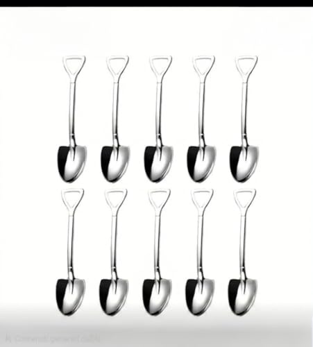 Set 10 Cucchiaini a in Acciaio Inox – Cucchiaini da Dessert e Caffè con Design a Punta – Posate Creative per Gelato, Frutta e Dolci – Acciaio Lucido (PALA)