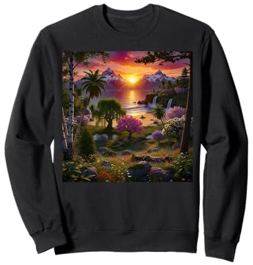 Art de Paysage Nature au Lever du Soleil et au Paradis Vibrant Sweatshirt