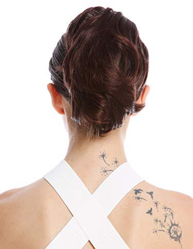 WIG ME UP - 1028-V-2T33 Postiche couette queue de cheval courte volumineuse ondulée mélange brun acajou 20 cm