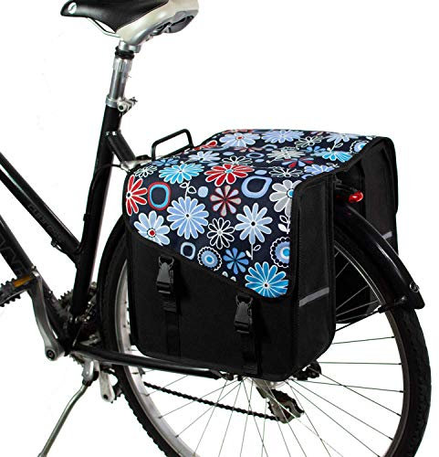 BikyBag Classic CS 26 L Doppelpacktasche – wasserdichte Gepäckträgertasche für Fahrrad & E-Bike (Gänseblümchen)