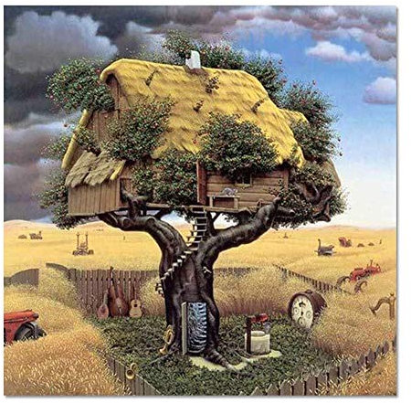 Yingxin34 Puzzle 2000 Pezzi per Adulti Capanna costruita sull'albero Puzzle commemorativo