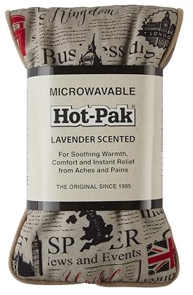 Warmies Hot-Pak Best of British – mikrowellengeeignetes, beschwertes Kopfkissen mit französischem Lavendelduft. Heißes oder kaltes Weizenkissen für kühle Entspannung und warme Linderung.