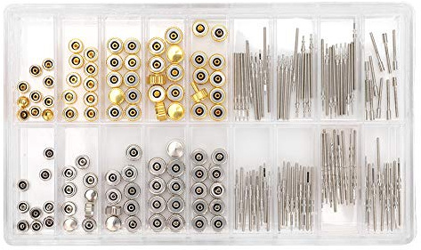 MOUMOUTEN Perni Cinturino Orologio, durezza Accessorio per Corone Dell'orologio Scelta Multipla Kit Strumenti Ricambio Riparazione con Scatola Riparazione Dell'orologio Accessori per Orologi