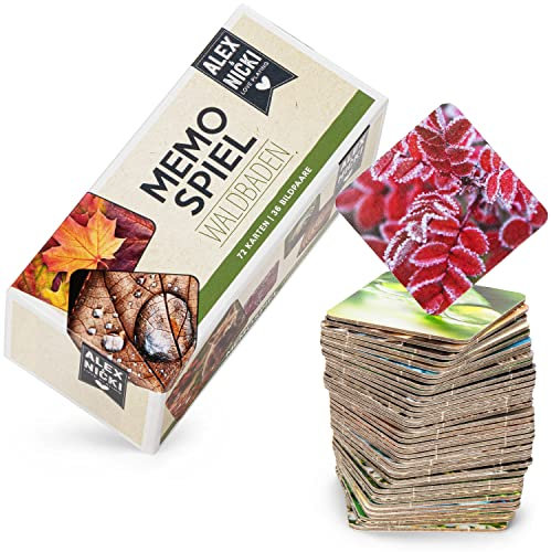 Alex & Nicki® Memo Spiel Waldbaden | Spielzeug Klassiker für Kinder & Erwachsene | Spiele für Jungen & Mädchen ab 5 Jahren | Gedächtnisspiel