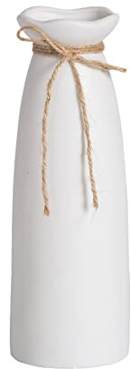 White Ceramic Vase-Flower Vase Dried Flower Vase for Modern Home Decor, Fit for Foyer Living Room Fireplace Bedroom Kitchen,Decent Gift, 8.27 H