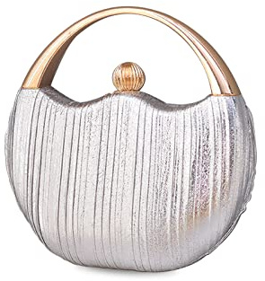 CORIOS Damen Abendtasche Glitzer Henkeltasche Funkelnd Clutch Tasche Hochzeit Brautbörse Schultertasche Glänzend Umhängetasche Cocktail Party Abschlussball Tasche für Frauen Silber