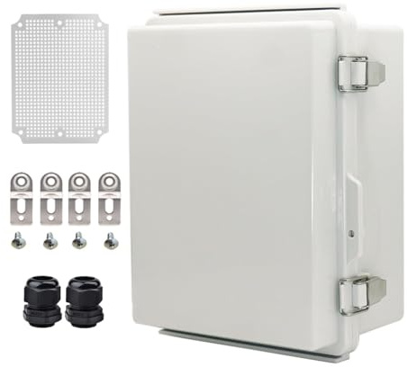 YETLEBOX Outdoor Waterproof Electrical Box Junction Box Weatherproof IP67 ABS Plastic Enclosure Switch Router Project Box Electronics DIY Enclosure With Mounting Plate Wall Bracket Grey 8.6x6.6x4.3