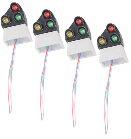Happyyami 4piezas Luz De Señal del Tren Modelo Mini Semáforos Luminosos para Decoración De Mesa Modelo De Semáforo para Materiales De Bricolaje