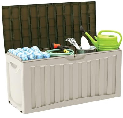 7H SEVEN HOUSE Cassapanca esterna in resina vari colori | 118 x 53 x 57 cm | 340 litri | Impermeabile per giardino, terrazza o balcone