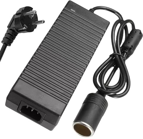 Spannungswandler 220V auf 12V: 180W/15A KFZ Netzadapter Wechselrichter Adapter Eingebauter Ventilator mit Adapter Zigarettenanzünder Steckdose, für Kühlbox Autokühlschrank (180 W)