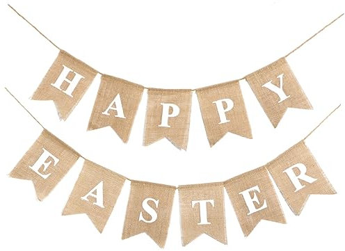 LABRIMP 2 Frohe Ostern-Banner Wohnkultur Dekor Ornament osterdeko ideen Ostergirlande Hase schmücken Kranz