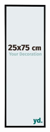 Your Decoration - Cadre photo 25x75 cm - Noir Mat - Cadre Photo en Plastique Avec Verre acrylique - Anti-Reflet - Cadre 25x75 - Evry