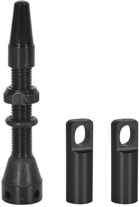 Zimoer Presta Tubeless Ventile, schlauchlose Presta, Tubeless Presta Ventilschaft für Fahrrad, Ventilkappen Fahrrad Französisch, Anti-Leck Fahrradventile und Presta Ventilkappen, Schwarze, 40mm