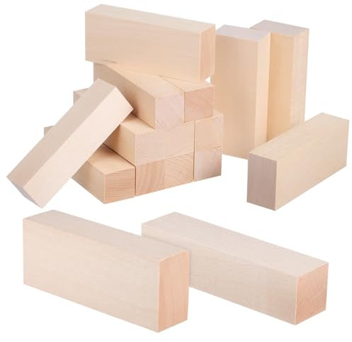 HAPINARY 14stücke Quadratische Holzstäbe Bastelstreifen Holzleisten Furnierstreifen Holzleisten Quadratische Dübel Bastelbedarf